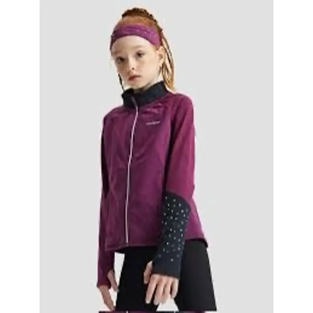Girls' Purple Active Jacket with Thumbhole Cuffs